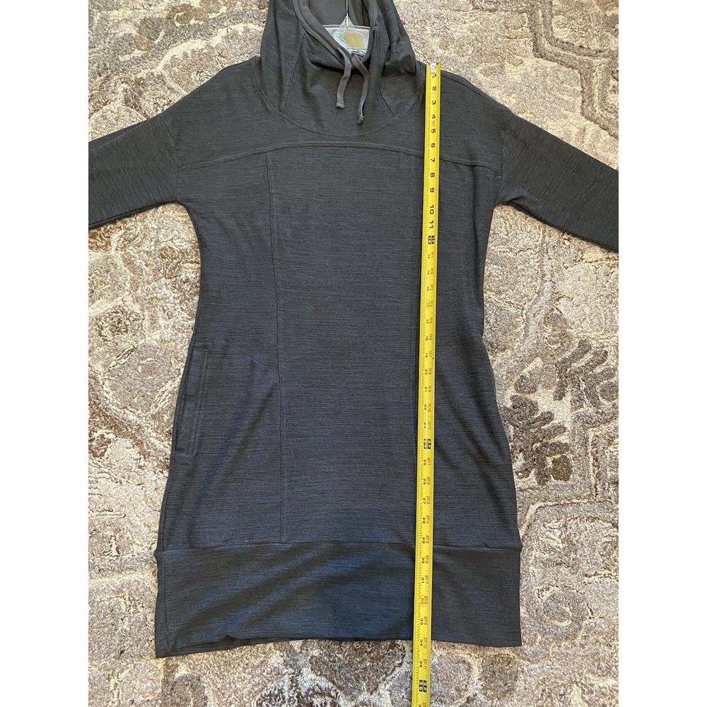 Toad & Co Womens Hooded Sweater Dress Gray Pockets Stretch Travel Medium Tunic - Picture 8 of 8